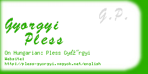 gyorgyi pless business card
